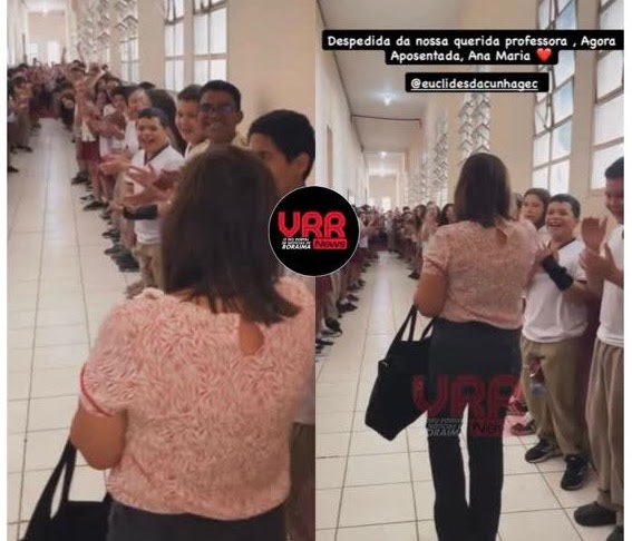 Professora Ana Maria se aposenta e recebe homenagem emocionante de alunos do Euclides da Cunha