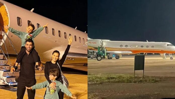 Gusttavo Lima faz parada rápida em Boa Vista para abastecer jato milionário