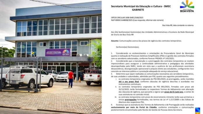 SMEC prorroga contratos temporários e garante permanência de profissionais da Educação