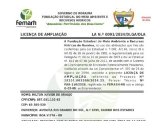 LICENÇA DE AMPLIAÇÃO